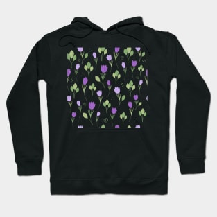 Pasque Flowers Pattern Hoodie